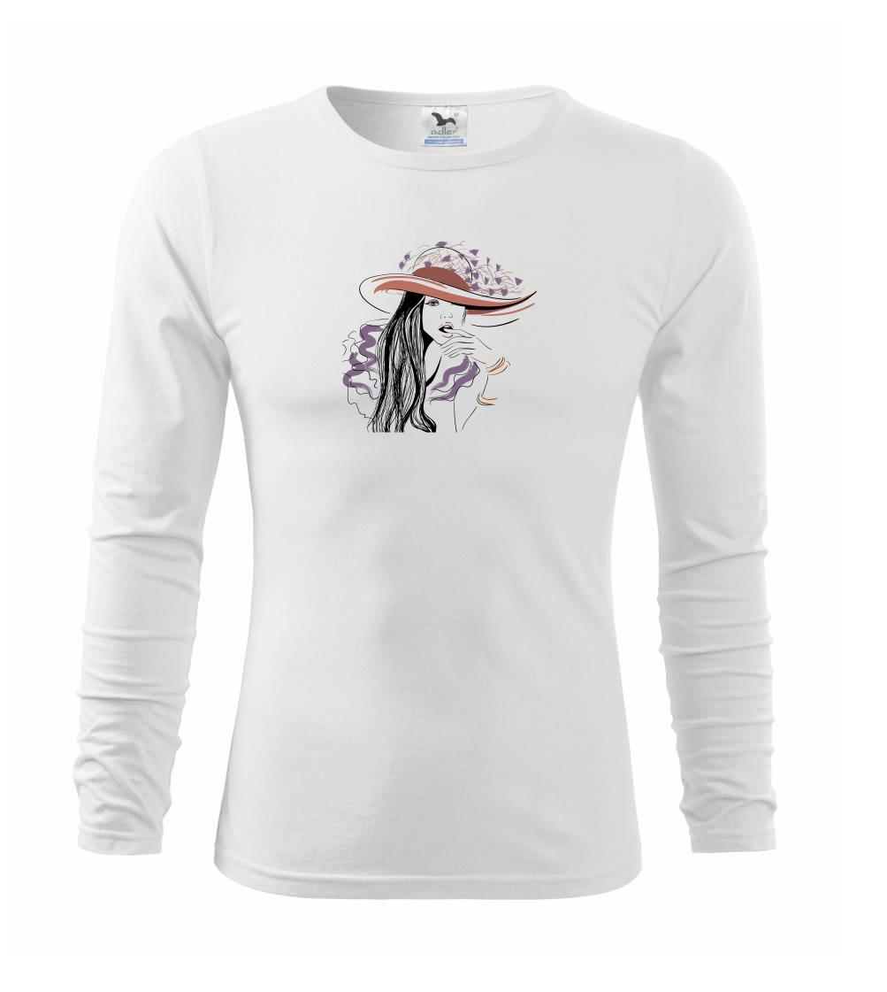 Grafické tričká - Madame s kloboukom - Tričko detské Long Sleeve