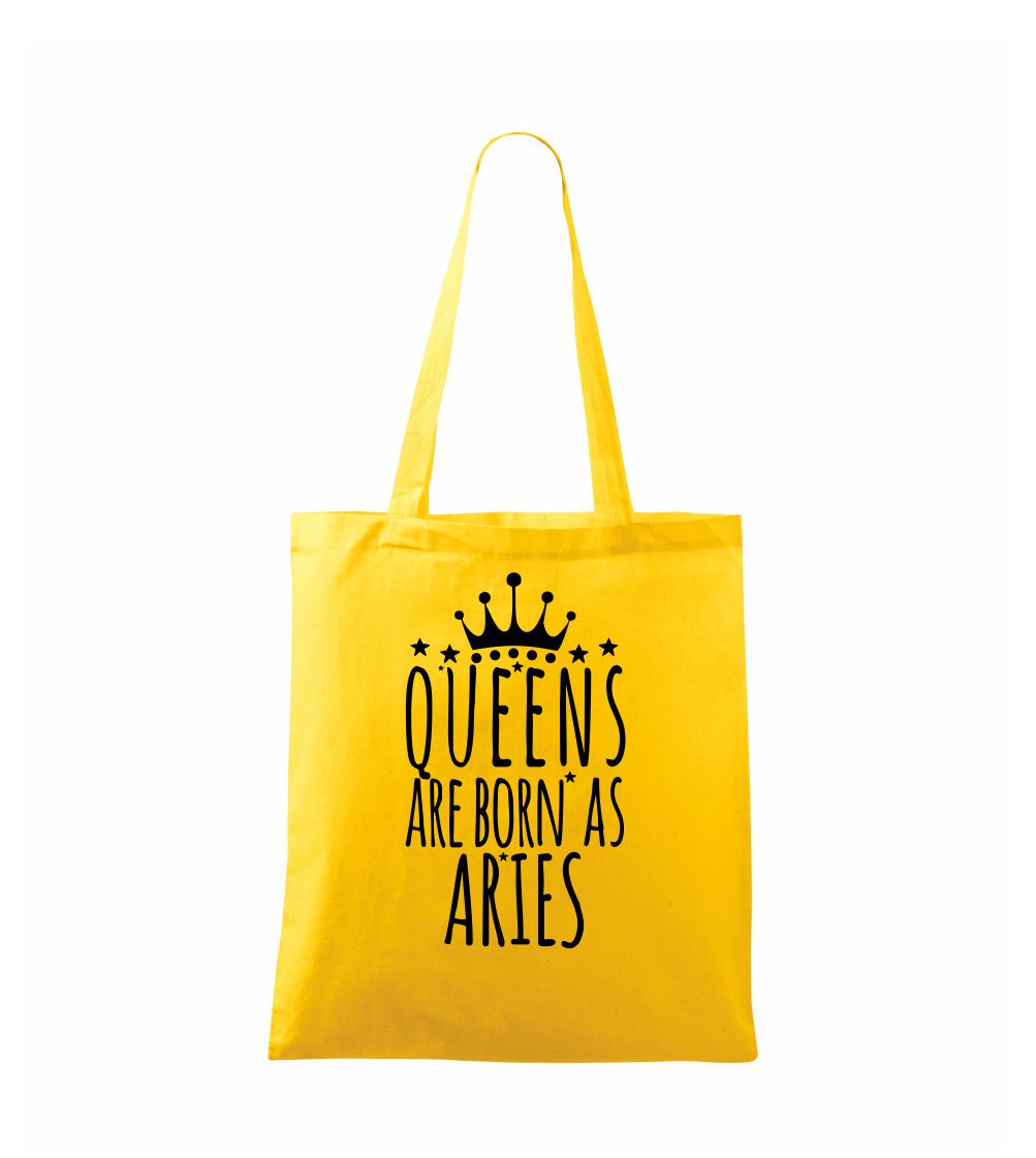 Tričká baran - Queens are born as Aries - Baran - Taška bavlnená