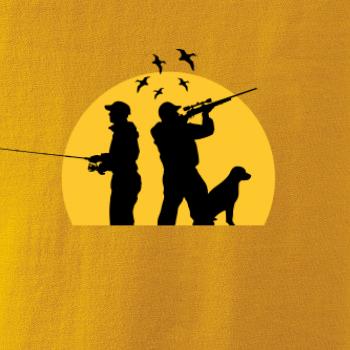 Lovec pri západe slnka