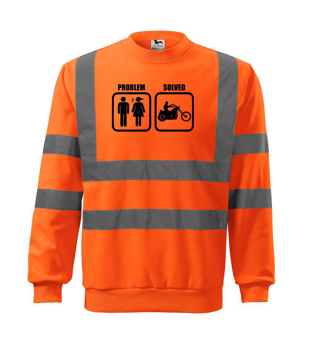 Tričká Problem Solved - Problém motorka chopper - Reflexná mikina
