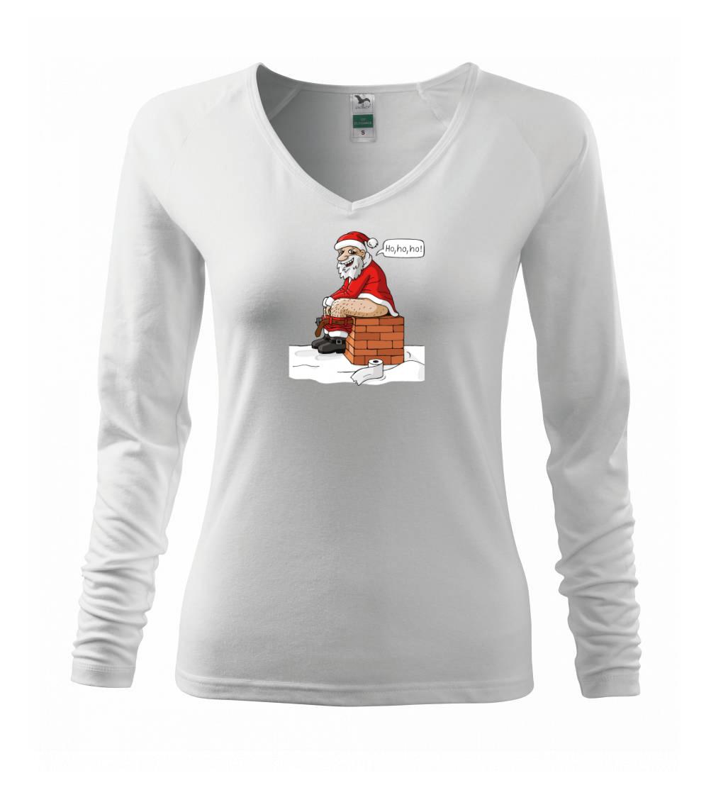 Vianočné tričká - Santa na komíne (Hana-creative) - Tričko dámske Elegance