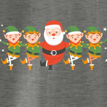 Tancujúci Santa a štyri škriatkovia