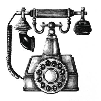 Telefón starý kreslený