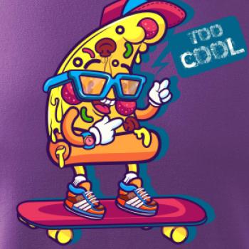 Pizza slice with skateboard