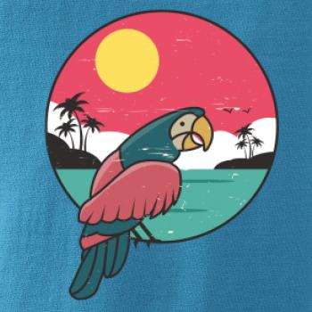 Papagáj v kruhu pri mori