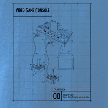 Nákres video game console s joystickom