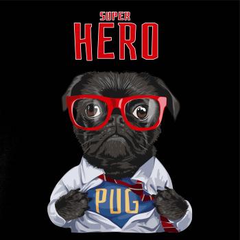 Mops - Pug Superhero