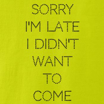 Sorry I am late i didn't want to come