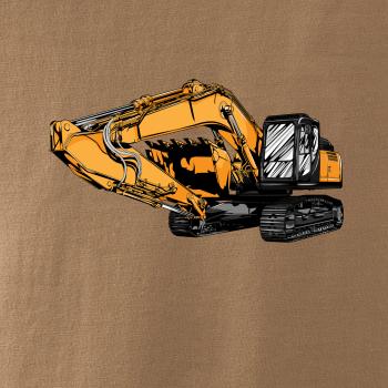 Žltý bager z boku Žltý bager z boku