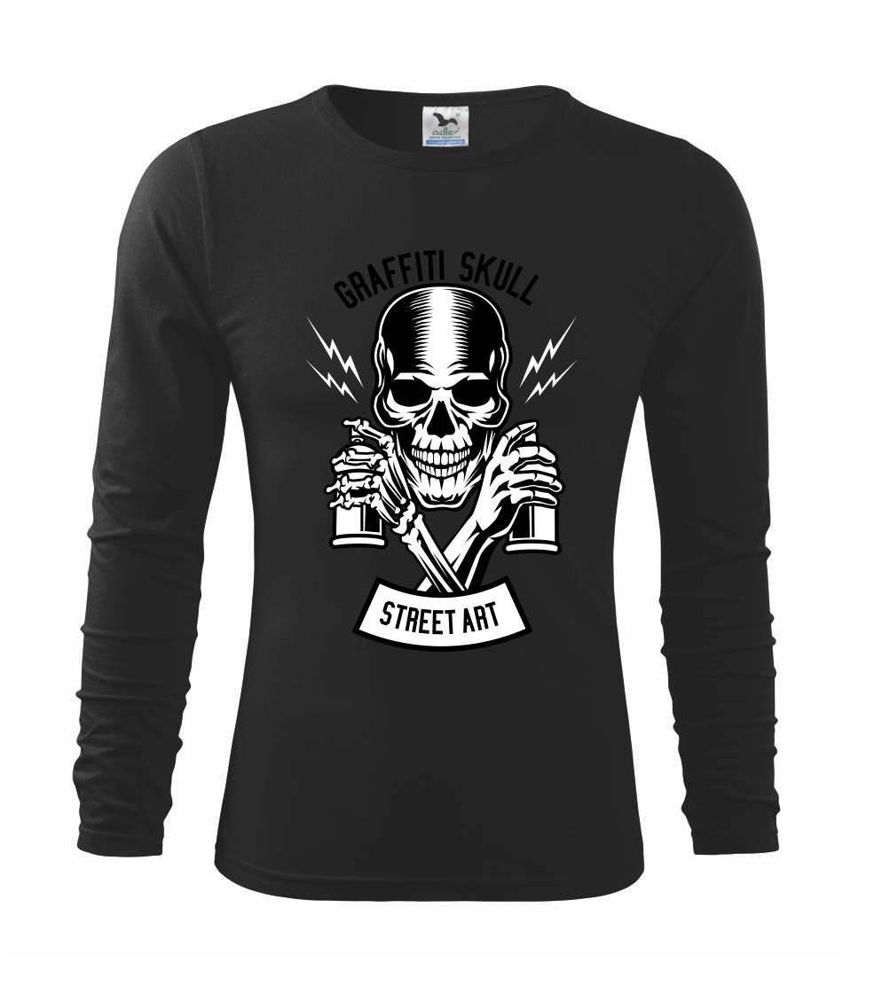 Grafické tričká - Graffiti Skull - Tričko detské Long Sleeve