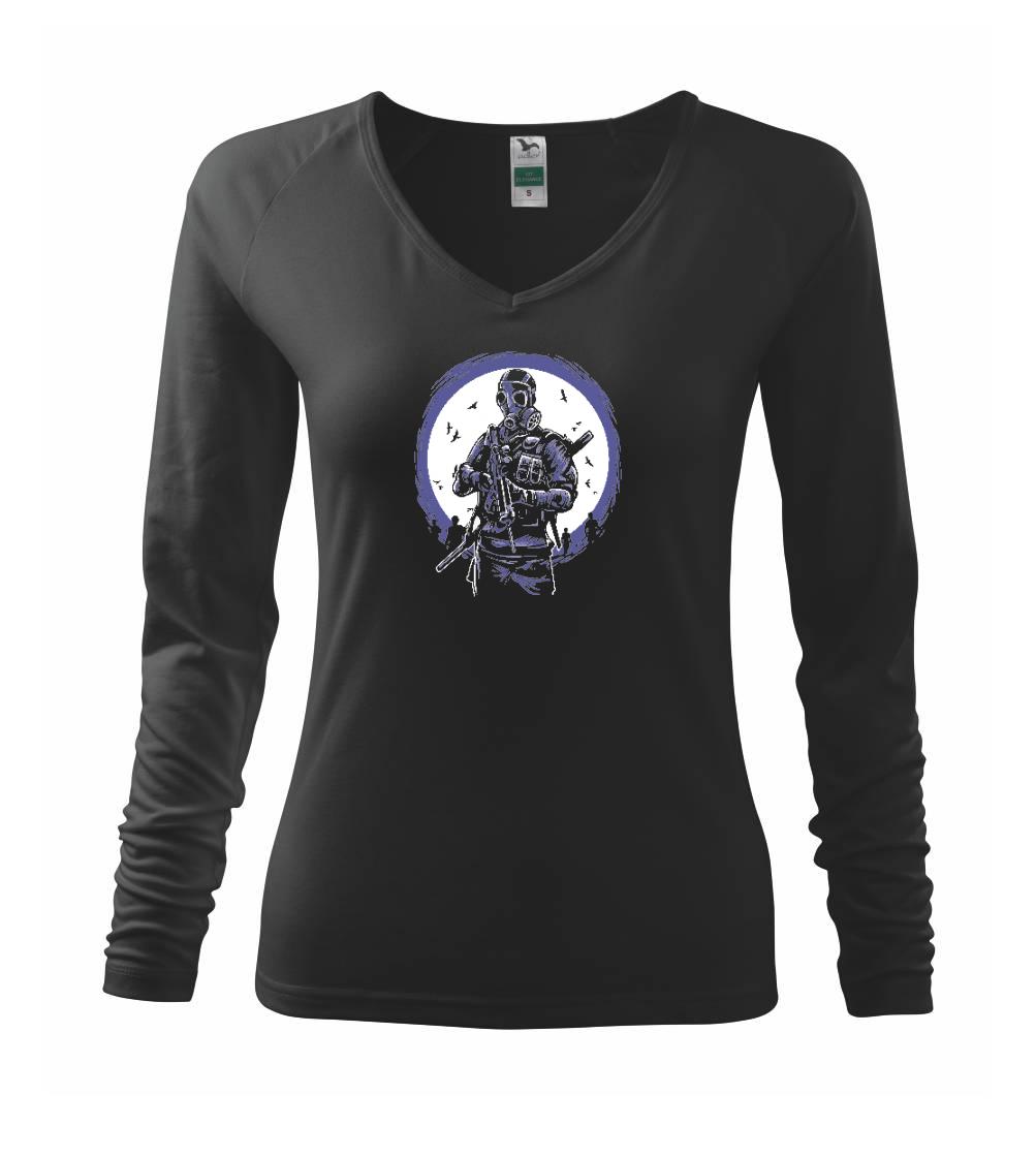 Grafické tričká - Gas Mask Soldier - Tričko dámske Elegance