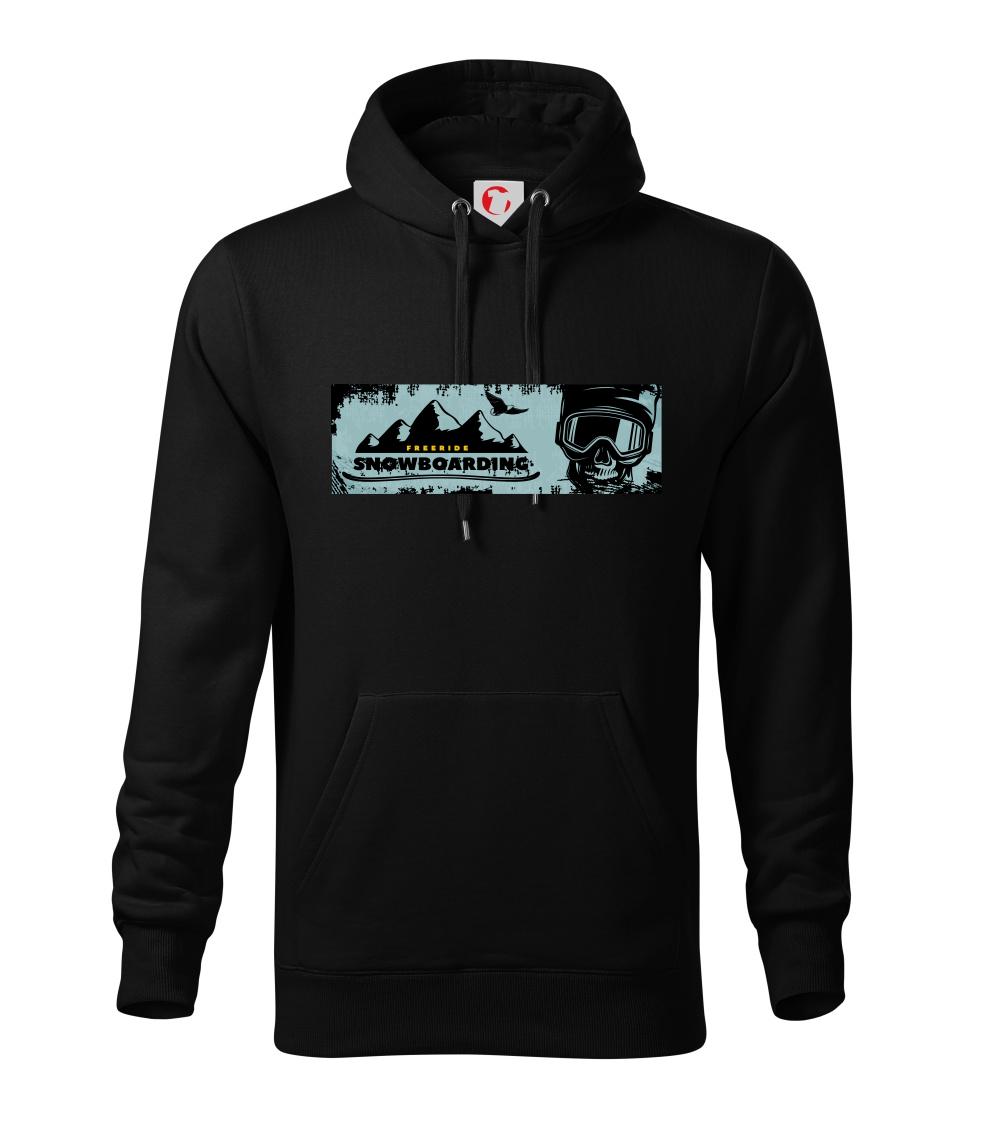 Lyže a Snowboard - Obdĺžnik snowboarding lebka - Mikina pánska Cape s kapucňou