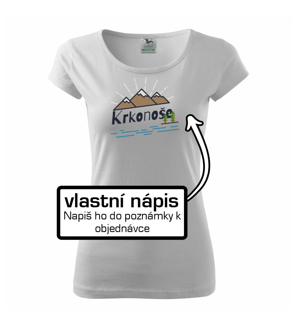 Trička pre cestovateľov - Kreslené hory - vlastné nápis - Dámske tričko Pure