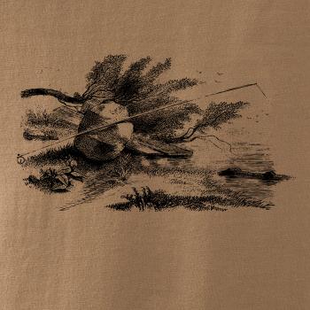 Kreslený prút opretý o kameň