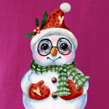 Snehuliak kreslený s okuliarmi