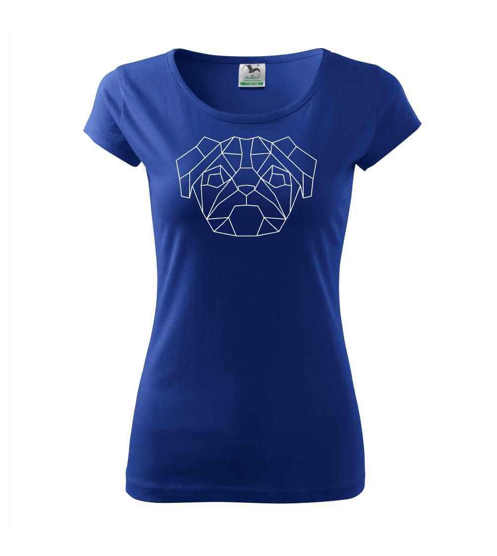 Mops na tričku - Mops - Geometria - jednoduchý - Dámske tričko Pure