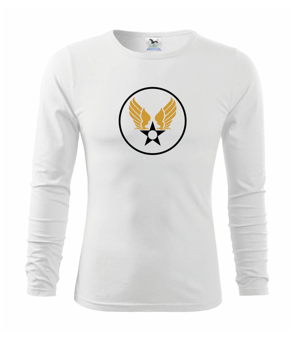 Vojenská tričká s potlačou - US Army Air Corps - zlatá - Tričko detské Long Sleeve