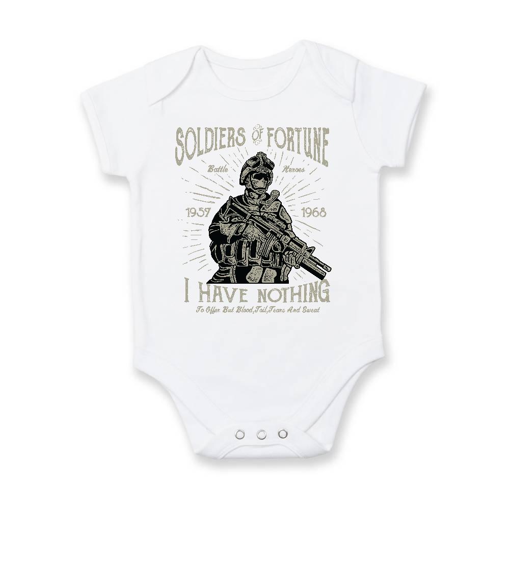 Vojenská tričká s potlačou - Soldiers Of Fortune - Body dojčenské s krátkym rukávom