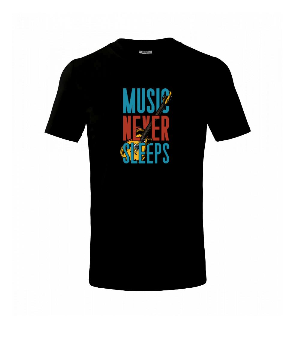 Hudobné tričká - Music Never Sleeps - Tričko detské bavlnené