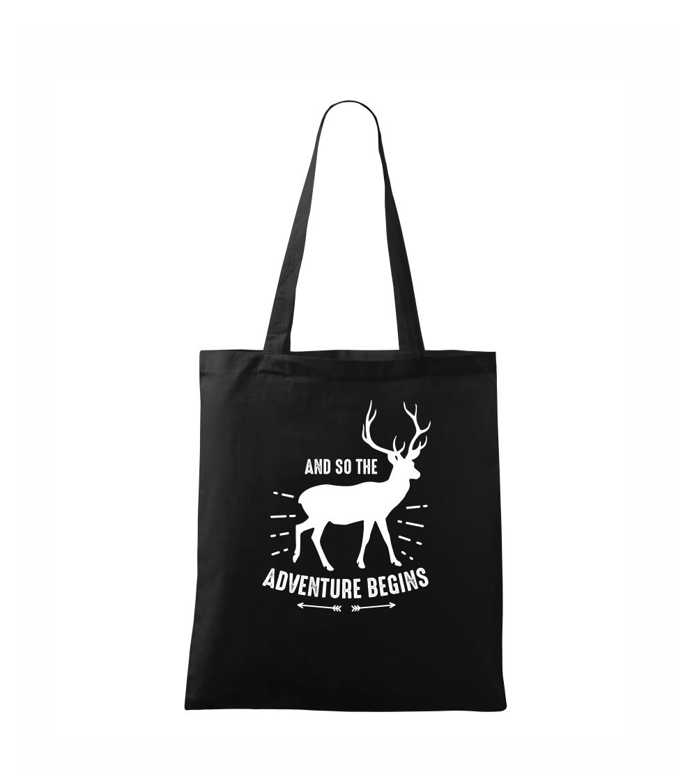 Tričká so zvieratami - Jeleň adventure begins - Taška bavlnená