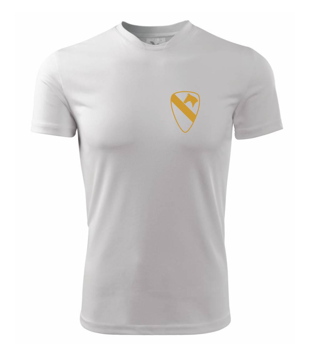 Vojenská tričká s potlačou - 1st Cavalry Division prsia zlatá - Detské tričko športové
