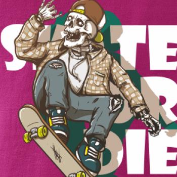 Skull riding skateboard Skull riding skateboard