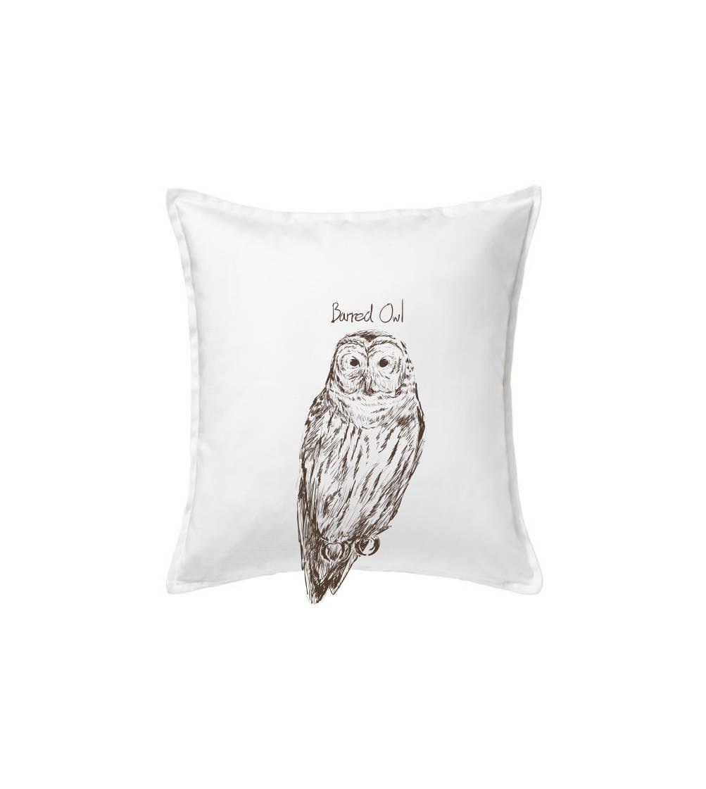 Tričká so zvieratami - Sova pásikavá  Barred owl - Vankúš 50x50