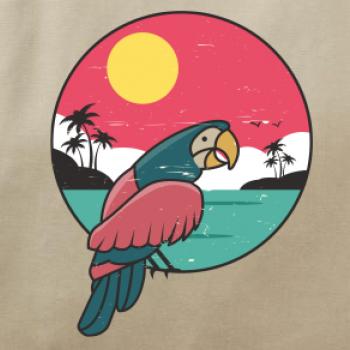 Papagáj v kruhu pri mori