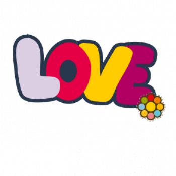 Love nápis s kvetinou Love nápis s kvetinou