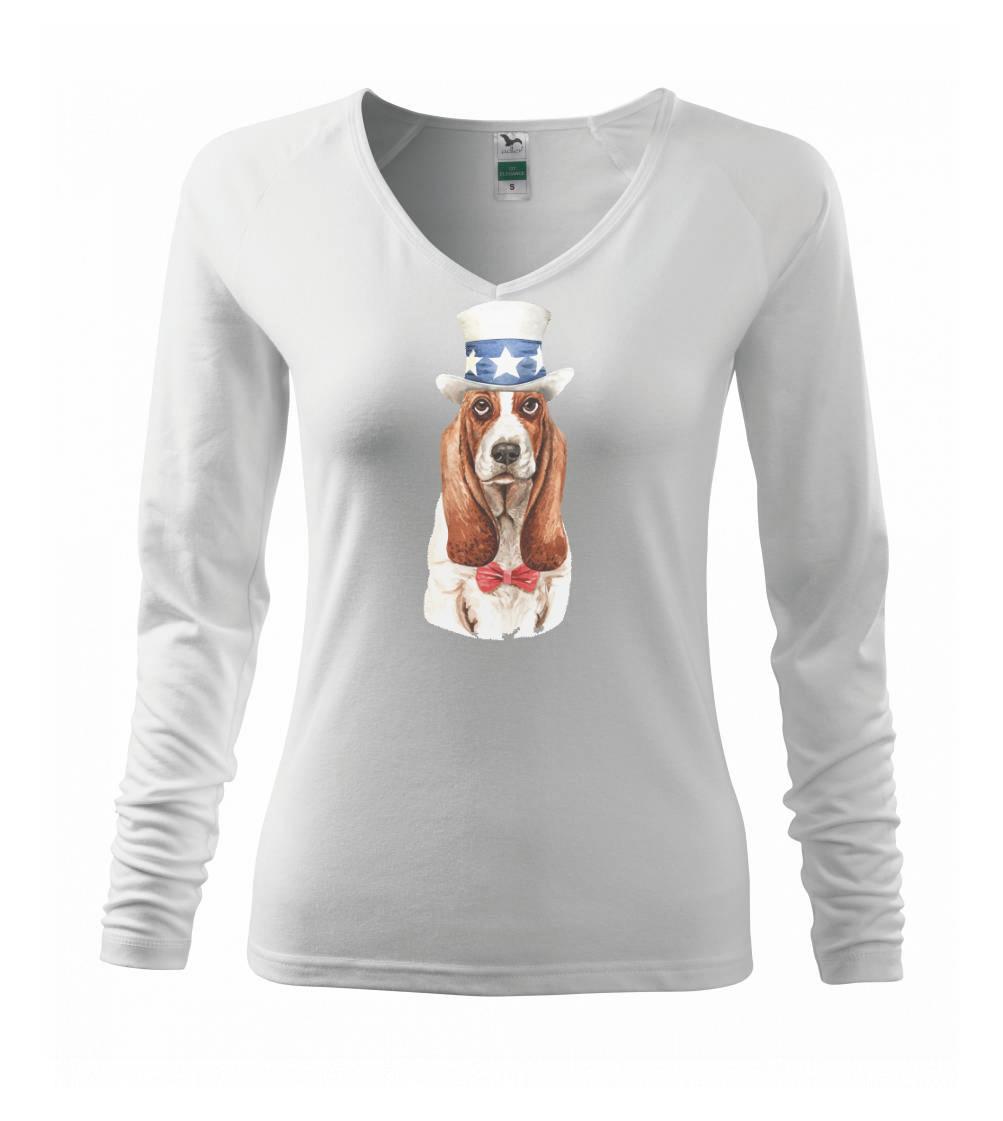 Baset na tričku - Baset s hviezdou - Tričko dámske Elegance