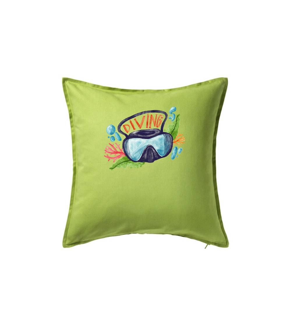 Potápačské tričká - Diving obrázok kreslený - Vankúš 50x50