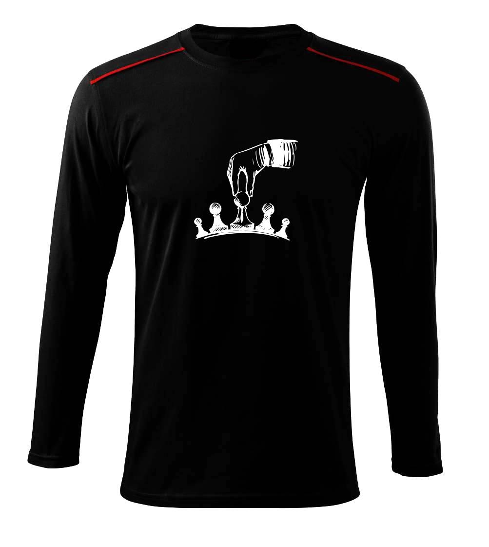 Tričká a mikiny so spoločenskými hrami  - Šach - ruka - Tričko s dlhým rukávom Long Sleeve