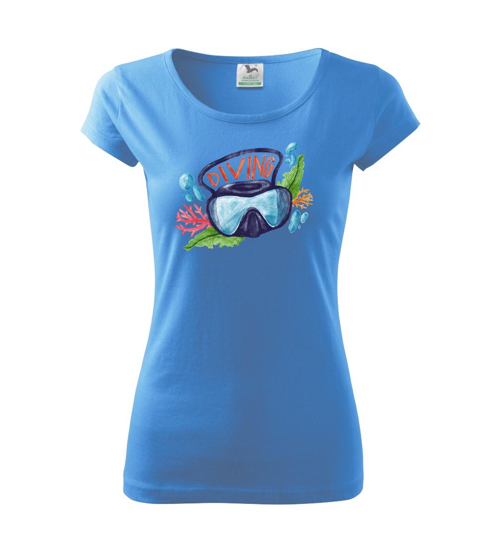 Potápačské tričká - Diving obrázok kreslený - Dámske tričko Pure