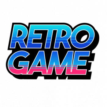 Retro game nápis farebný
