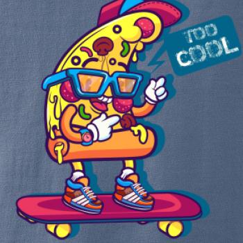Pizza slice with skateboard