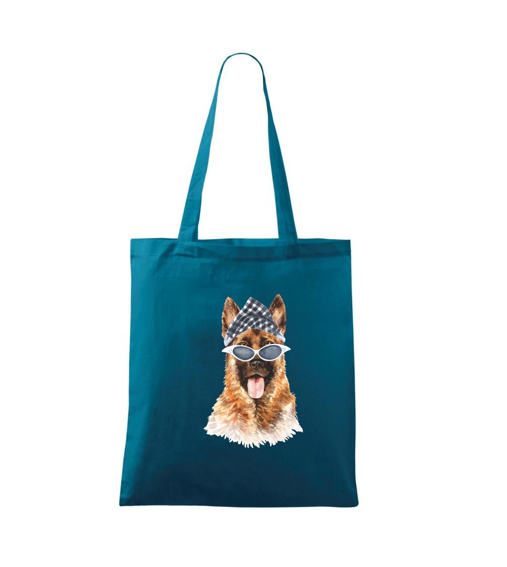 Nemecký ovčiak - German shepherd so šatkou - Taška bavlnená