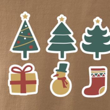 Vianočná sada - stromčeky a darčeky