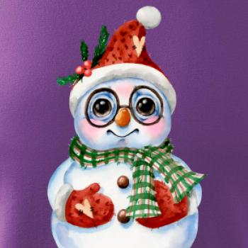 Snehuliak kreslený s okuliarmi