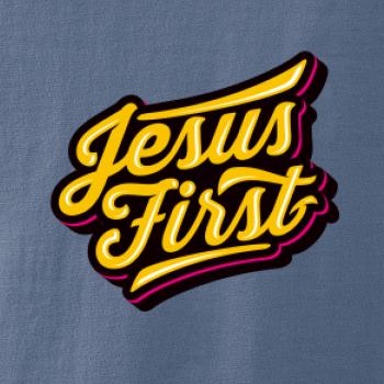 Jesus first žltý nápis Jesus first žltý nápis