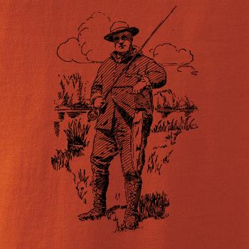 Kreslený rybár s úlovkom