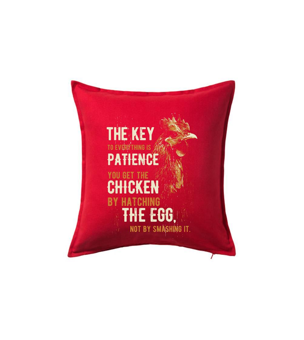 Tričká so zvieratami - Chicken patience - Vankúš 50x50