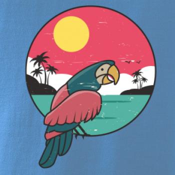 Papagáj v kruhu pri mori