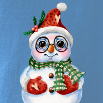 Snehuliak kreslený s okuliarmi