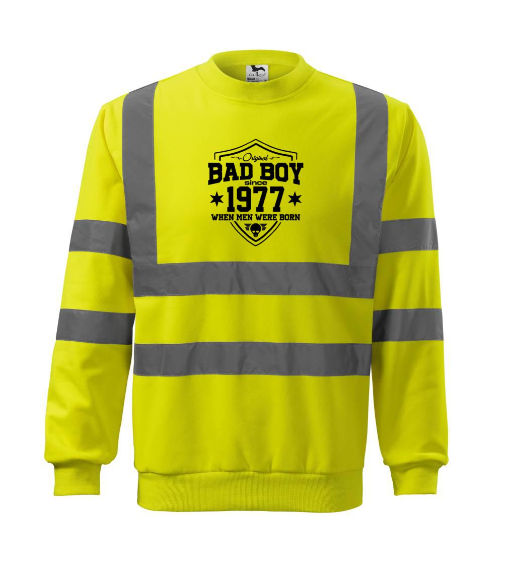 Trička s ročníkom 1977 - Bad boy since 1977 - Reflexná mikina
