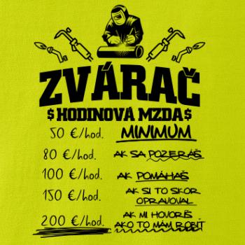 Hodinová mzda zvárač Hodinová mzda zvárač