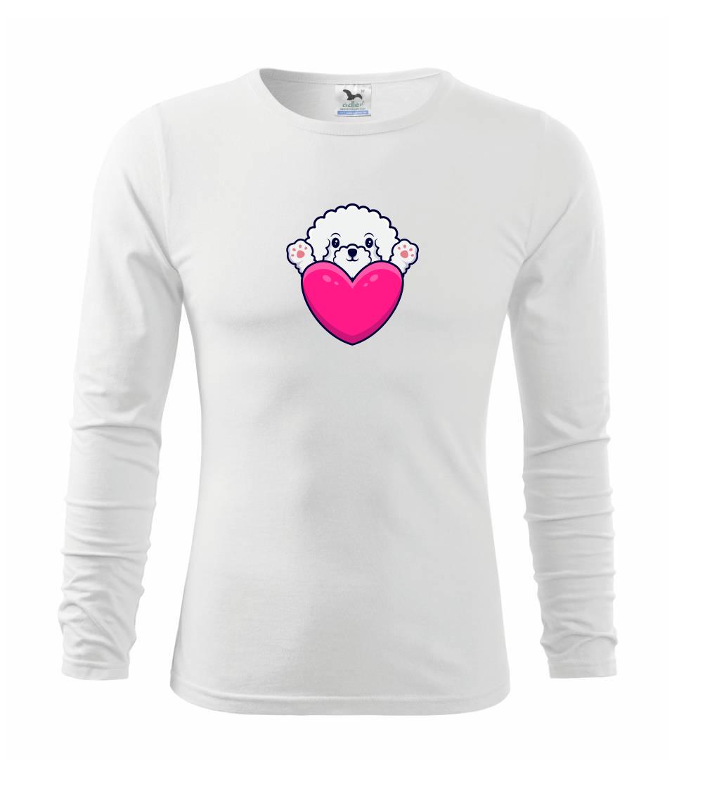 Trička s Bišonkem - Bišónik a srdce - Tričko detské Long Sleeve