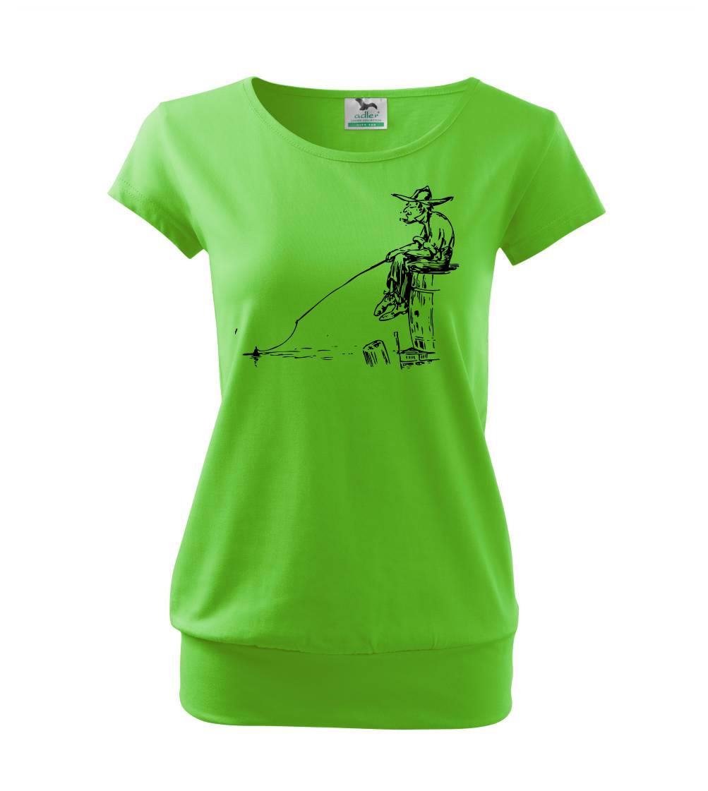 Kreslený rybár na pni Kreslený rybár na pni