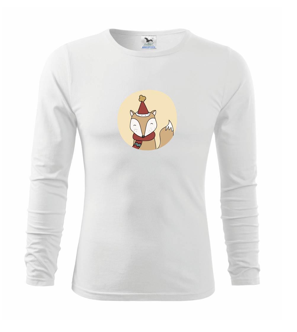 Vianočné tričká - Vianočná líška v kruhu - Tričko detské Long Sleeve