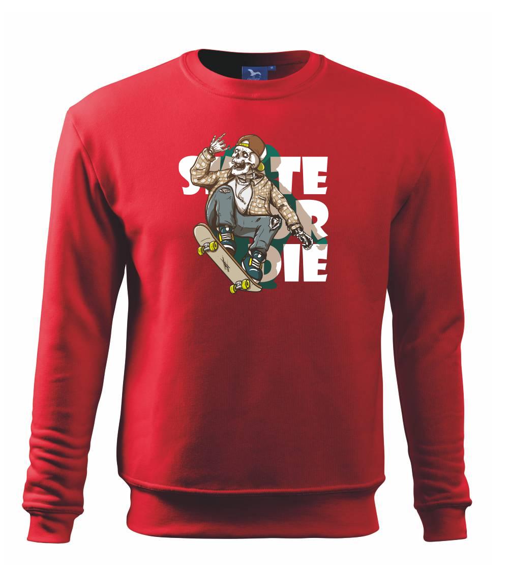 Skull riding skateboard