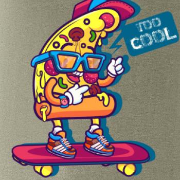 Pizza slice with skateboard